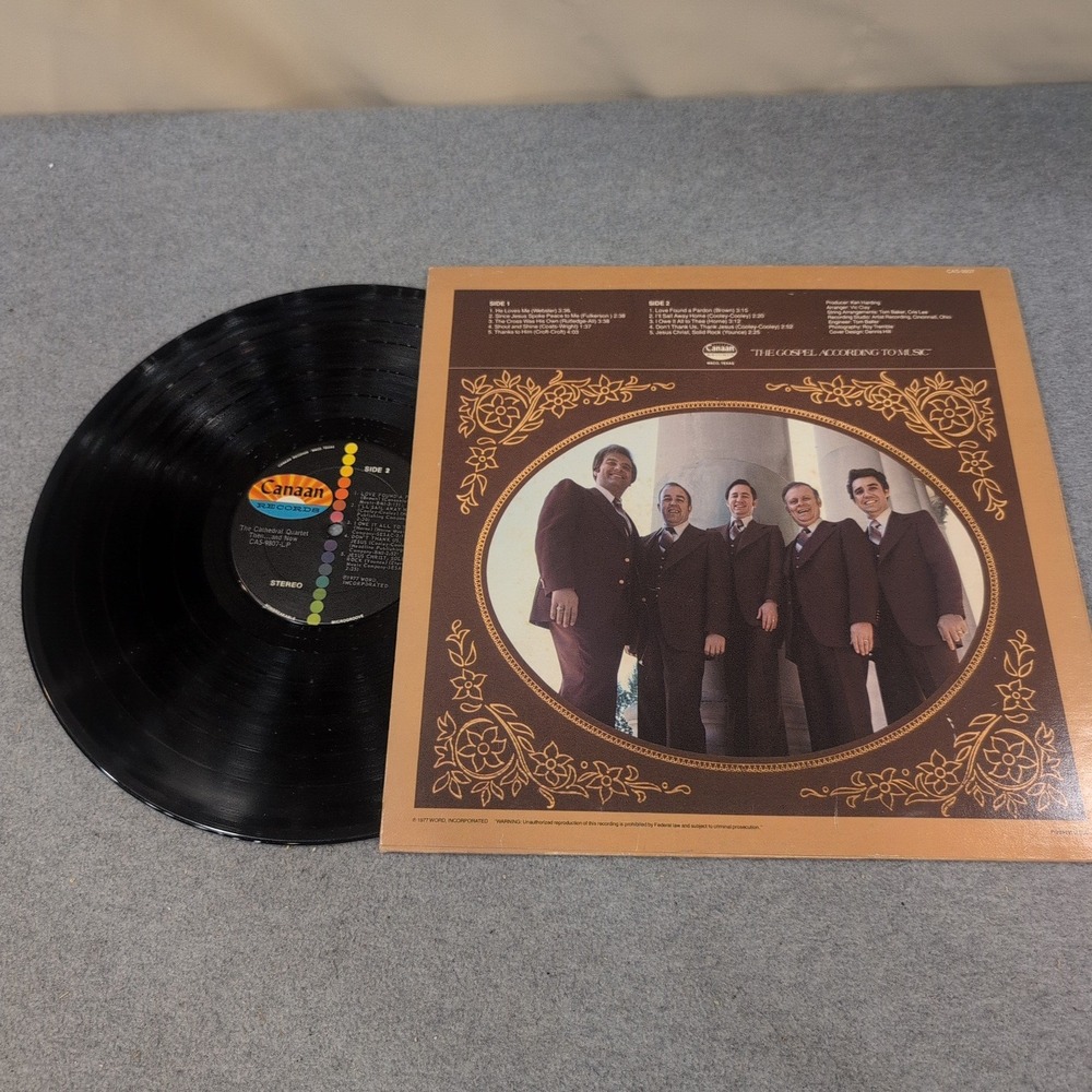 The Cathedral Quartet Then and Now Vinyl LP Canaan Records CAS-9807 Gospel - Picture 2 of 2